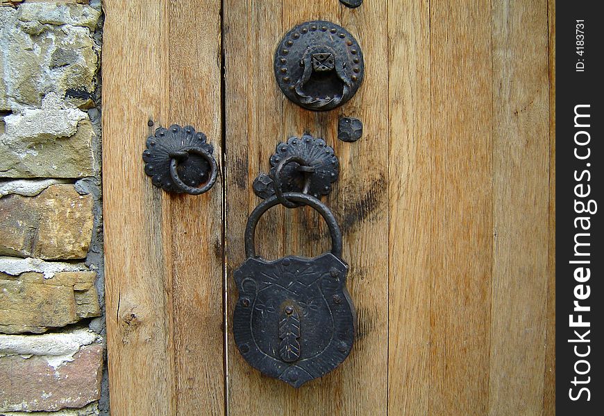 Old padlock with lock rings