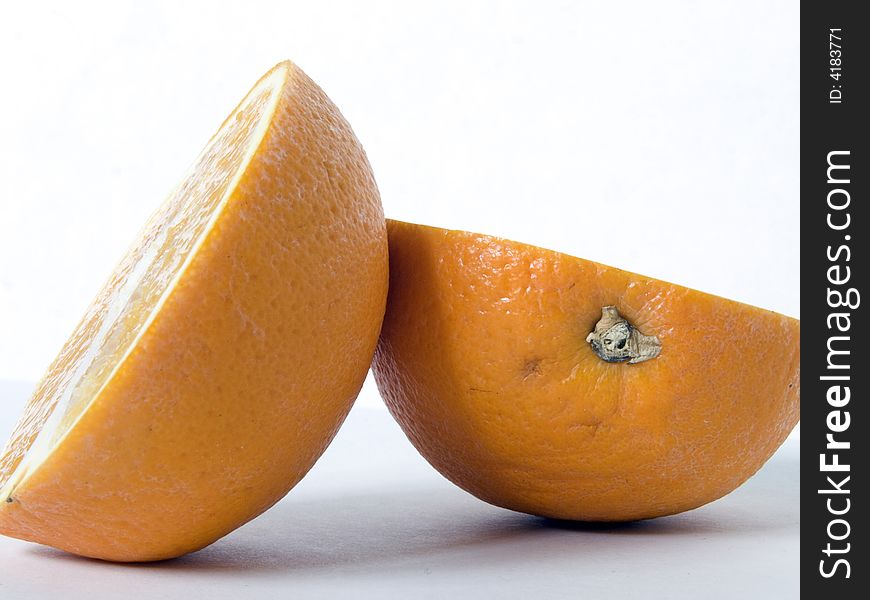 Sliced orange against a plain background