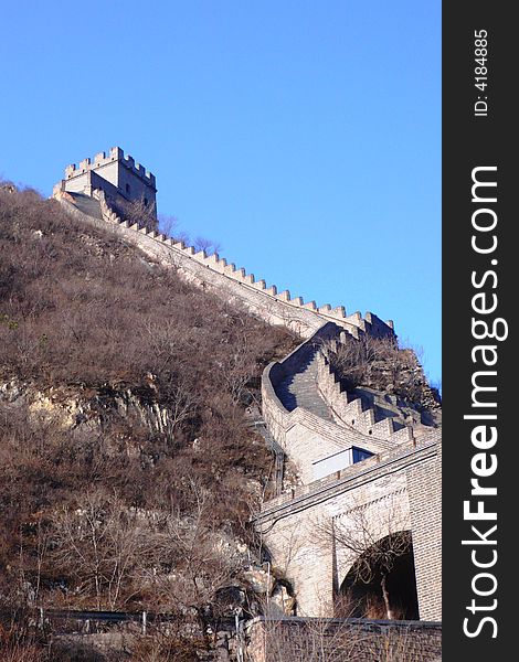 World wonder - Chinese Great Wall in the late autumn time. World wonder - Chinese Great Wall in the late autumn time