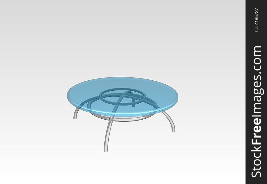 Illustration of a little table from glass for a bedroom. Illustration of a little table from glass for a bedroom