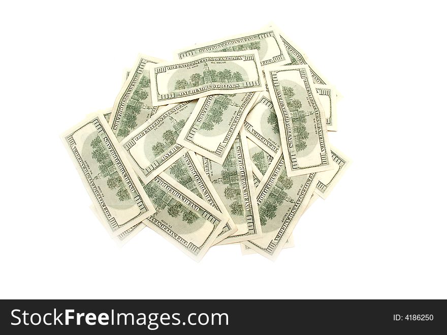 Dollars on the white background. Dollars on the white background