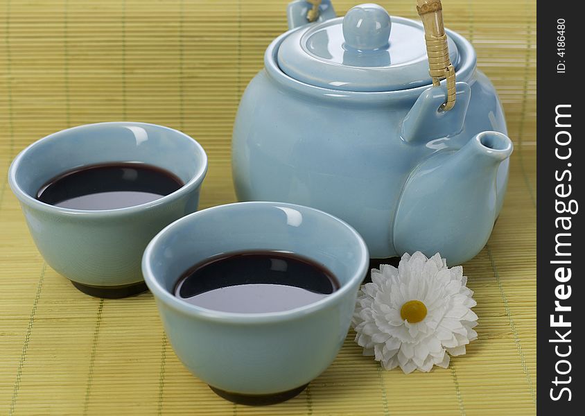 Traditional chinese blue tea set