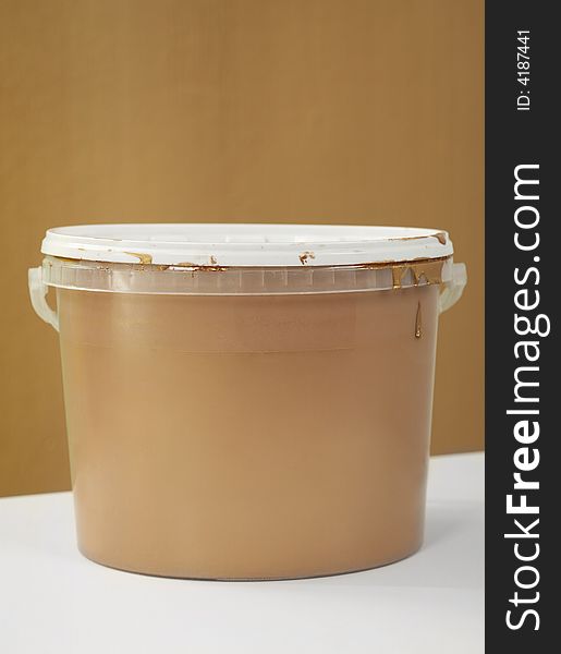 Brown paint can with no mark. Brown paint can with no mark