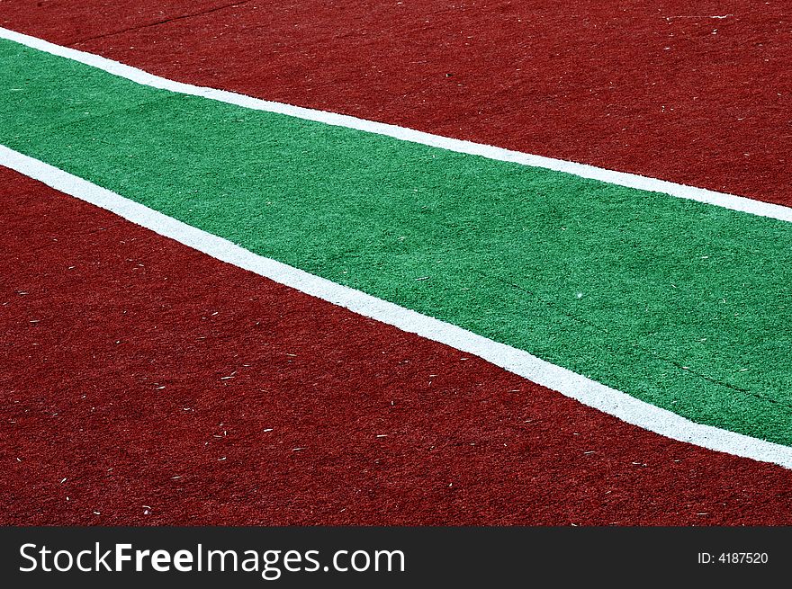 Path make up of color carpet  in a piazza