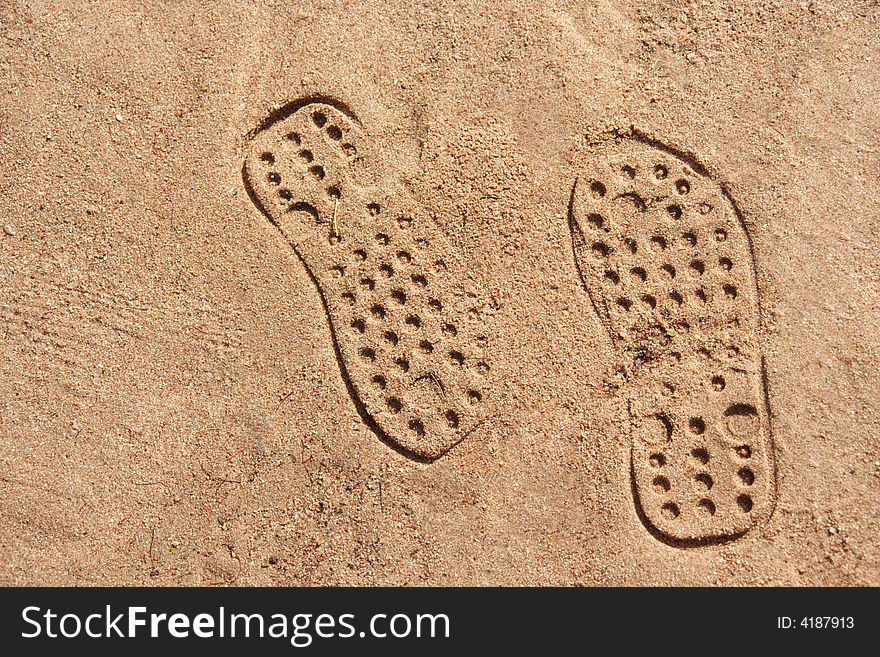 Human traces on sand. Egypt.