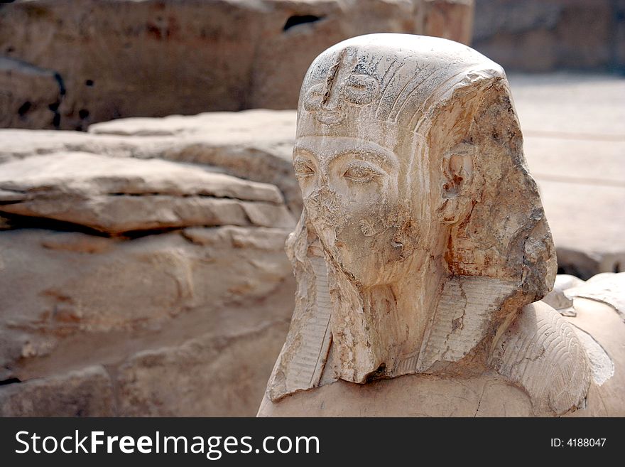 Ancient statue at Karnak temple in Luxor, Egypt.