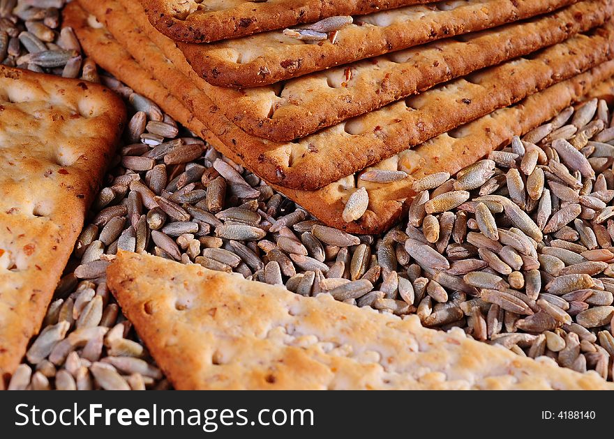 Close-up on biscuits with seeds