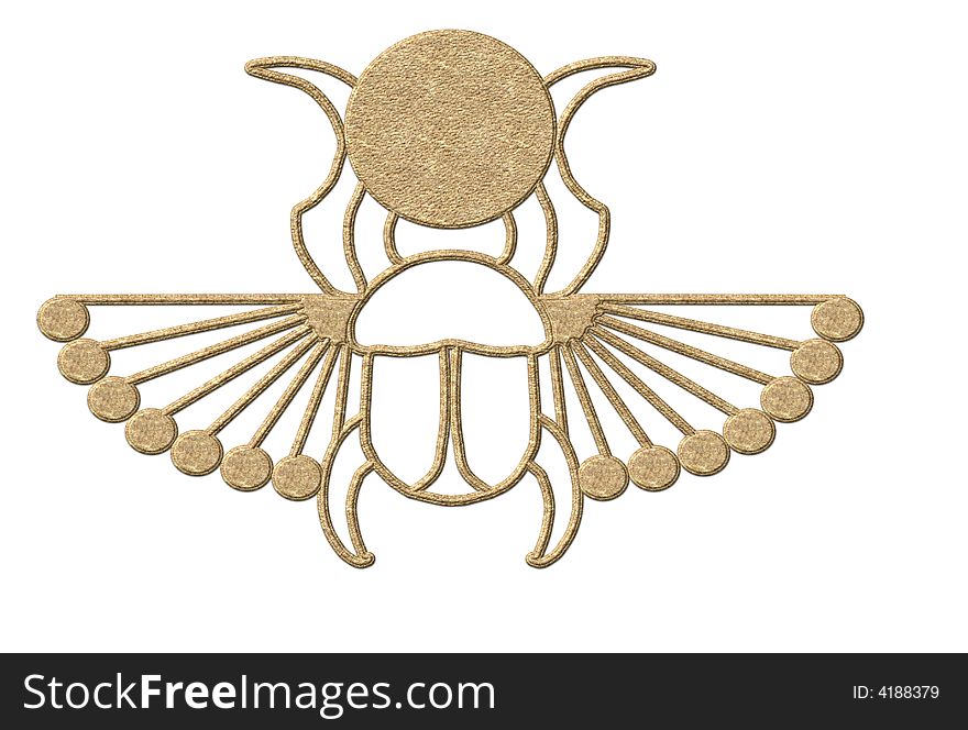 Element of design in style of Egypt - scarab of pharaoh - cork
