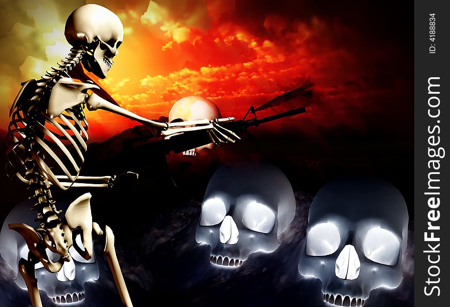 War Skeleton War Background 4