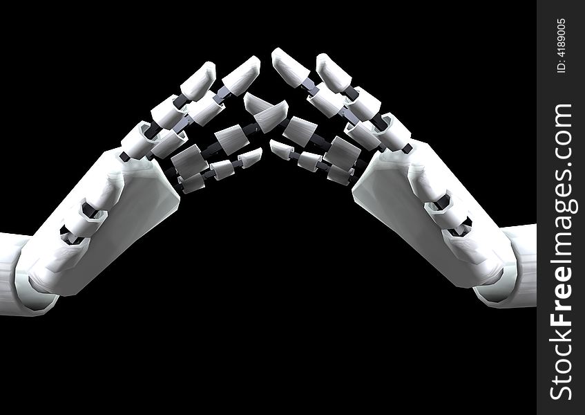 A conceptual image of some robot hands, it would be a good image for technology concepts. A conceptual image of some robot hands, it would be a good image for technology concepts.