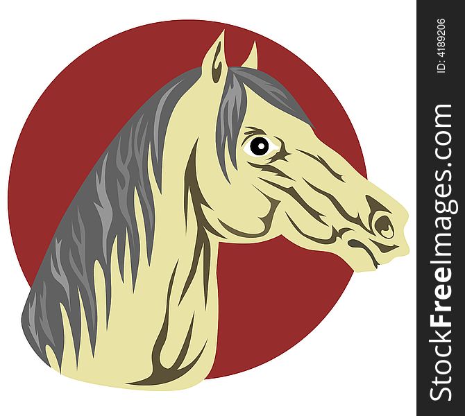 Vector art of an Arabian horse profile