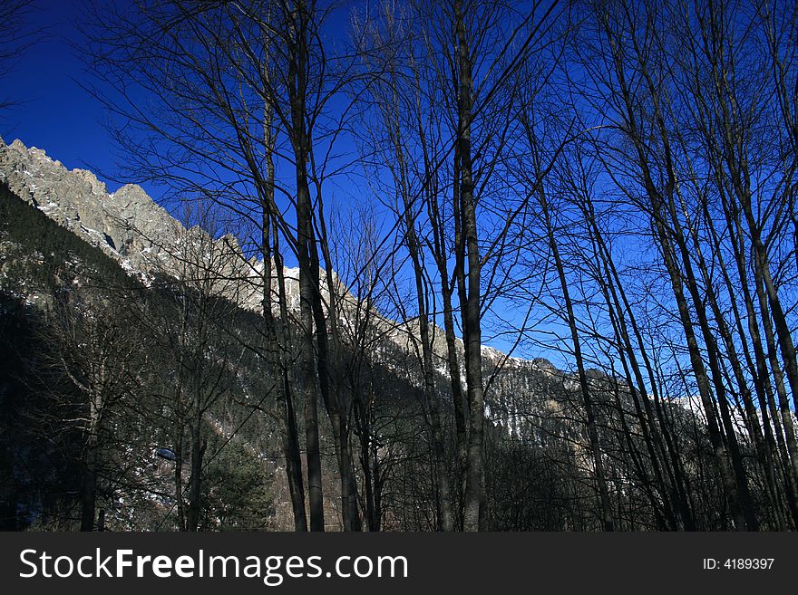 Bright Winter Afternoon Mountens Osetia