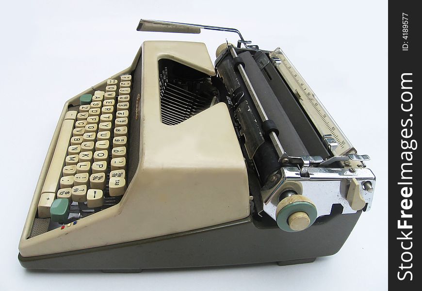 A Side View Of An Old Typewriter. A Side View Of An Old Typewriter