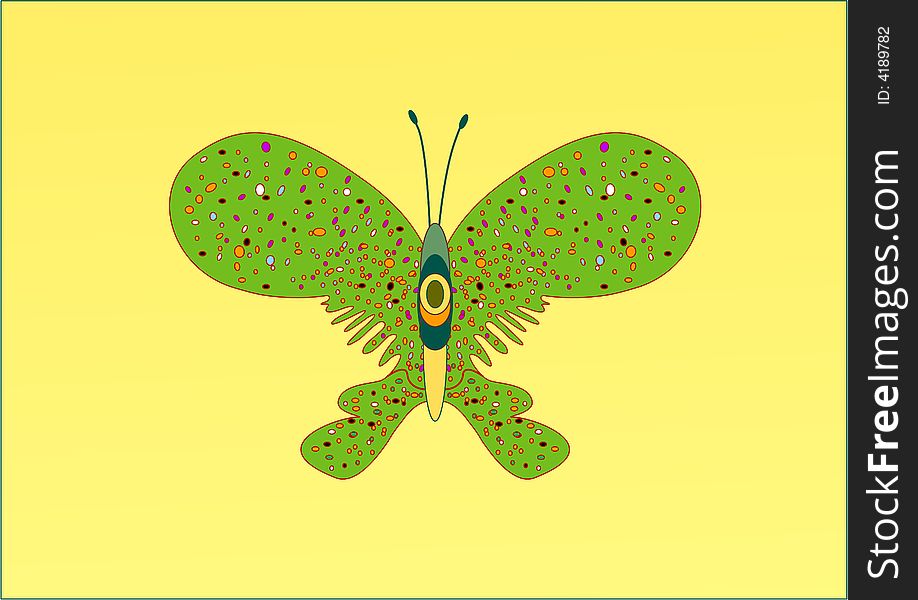 A green butterfly - vector illustration.