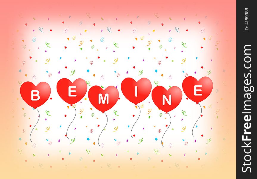 Be mine greeting card