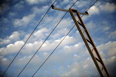 Voltage Lines In The Sky Stock Photo Voltage Lines In The Sky Stock Photo