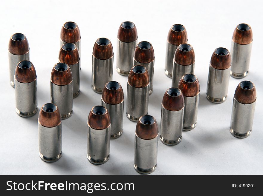 A group of hollow point bullets