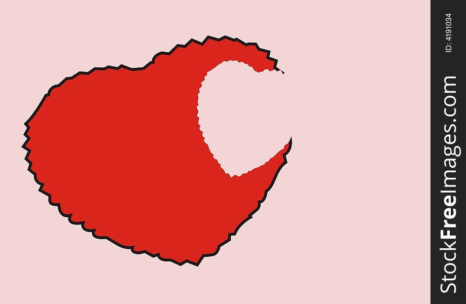 A red heart with pink background. A red heart with pink background.