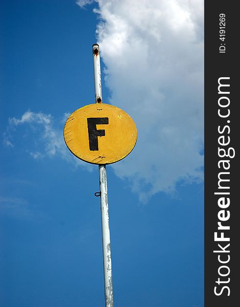 Finish sign at arcamanik horse race field