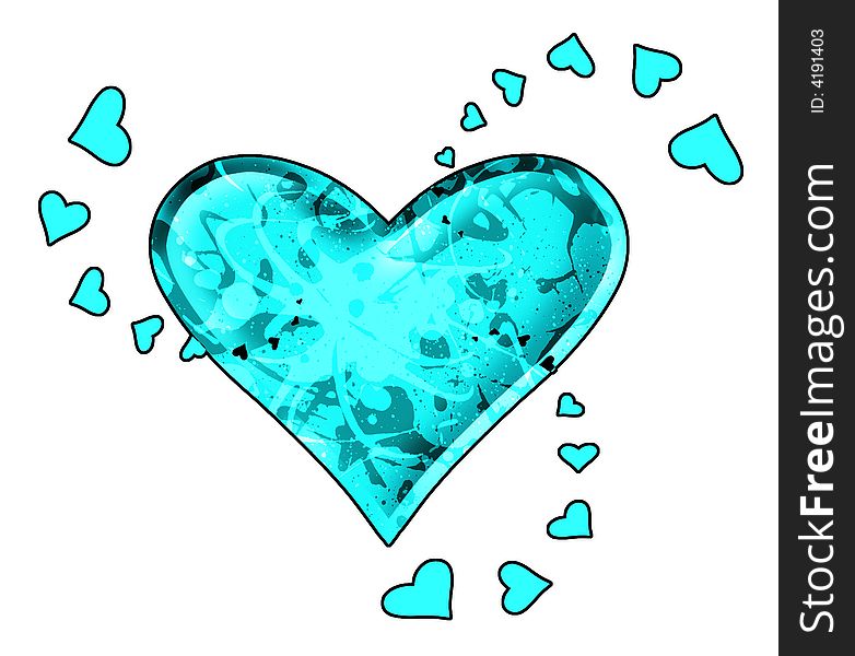 Computer generate illustration of a crystal heart for Valentine's day. Computer generate illustration of a crystal heart for Valentine's day