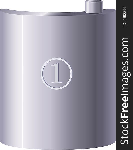 Metal flask. A vector illustration.
