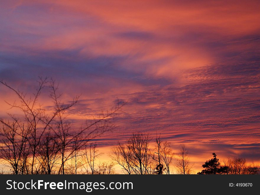 Sunset in Summerville South Carolina taken in late January. Sunset in Summerville South Carolina taken in late January