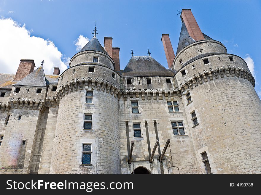 Facade of Chateau Langeais, Loire Valley, France. Facade of Chateau Langeais, Loire Valley, France.