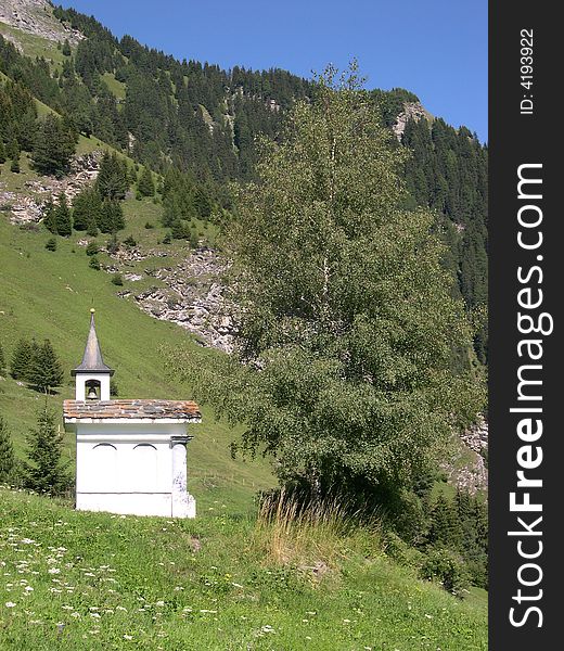 A little chapel in Swiss Alps. A little chapel in Swiss Alps