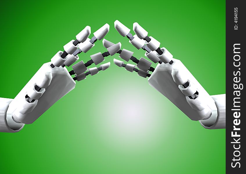 A conceptual image of some robot hands, it would be a good image for technology concepts. A conceptual image of some robot hands, it would be a good image for technology concepts.