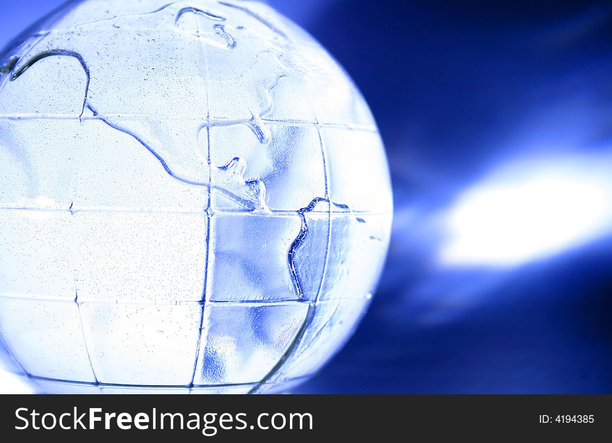 Blue glass globe