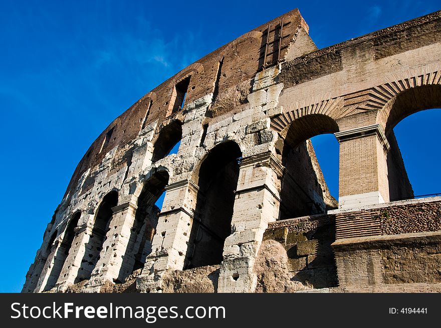Ruins of the famous colosseum landmark in rome. Ruins of the famous colosseum landmark in rome