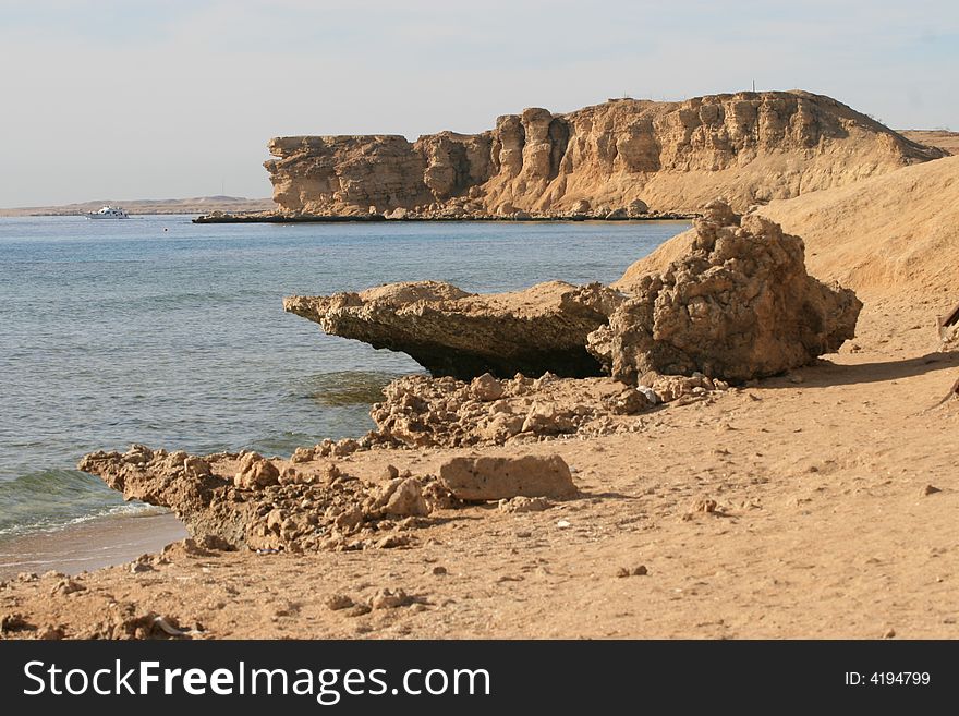 An Egyptian coast. sandy beaches