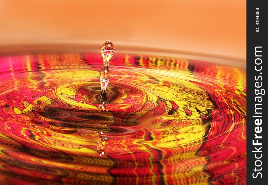 Drops Of Water On A Golden Background