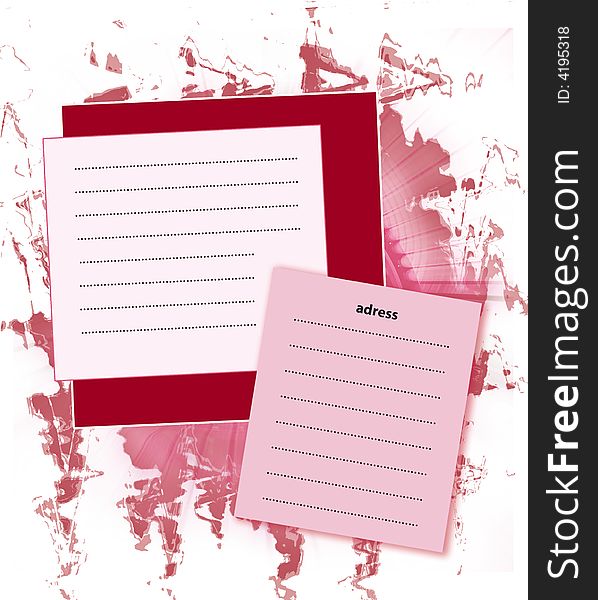 Computer generated blank red adress notepad