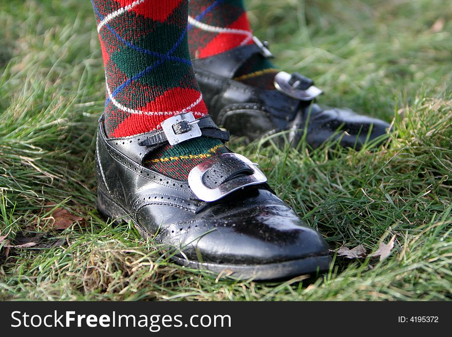 Wonderful shoes of the Scottish Bag Piper. Wonderful shoes of the Scottish Bag Piper