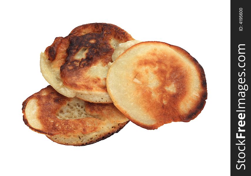 Fresh pancakes isolated on a white background