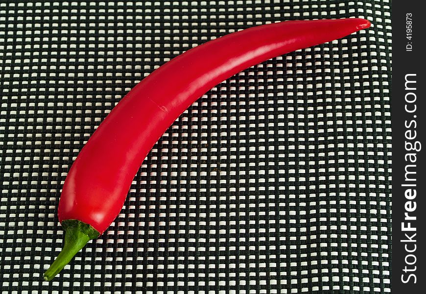 Red pepper on black-white backgound