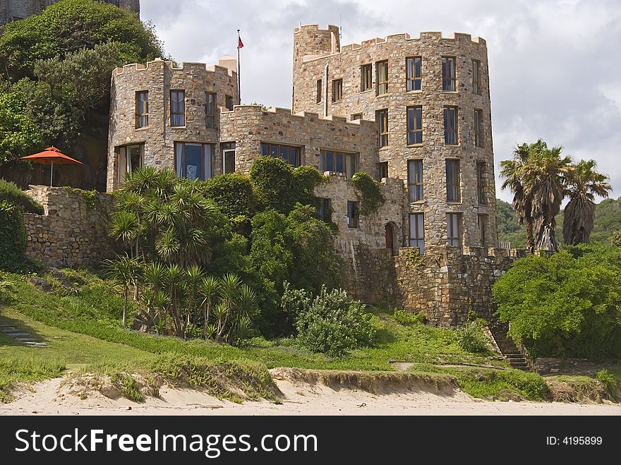 An Historic castle on a wild section of South african Coastline. An Historic castle on a wild section of South african Coastline