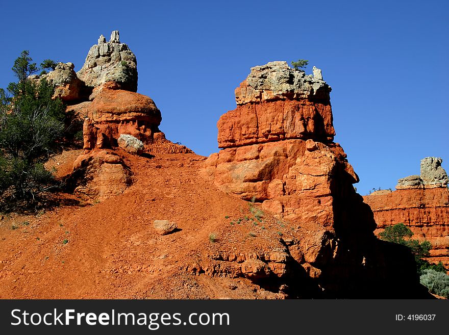 Orange rock formations in utah. Orange rock formations in utah