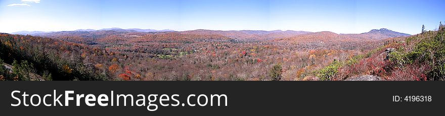 View of a valley near Blue Ridge Parkway in North Carolina. View of a valley near Blue Ridge Parkway in North Carolina