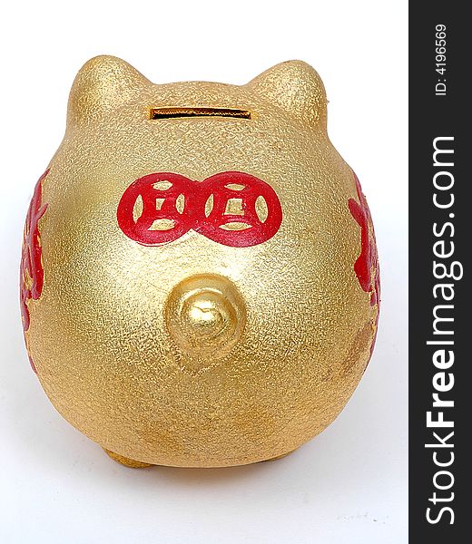 A money jar as a pig on the white background.