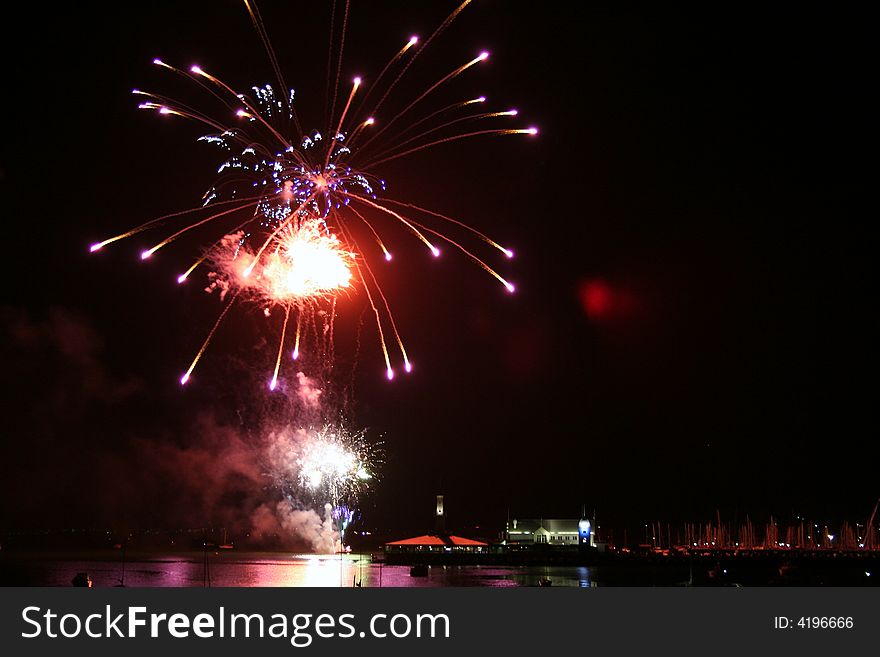 Australia day fireworks over corio bay Geelong