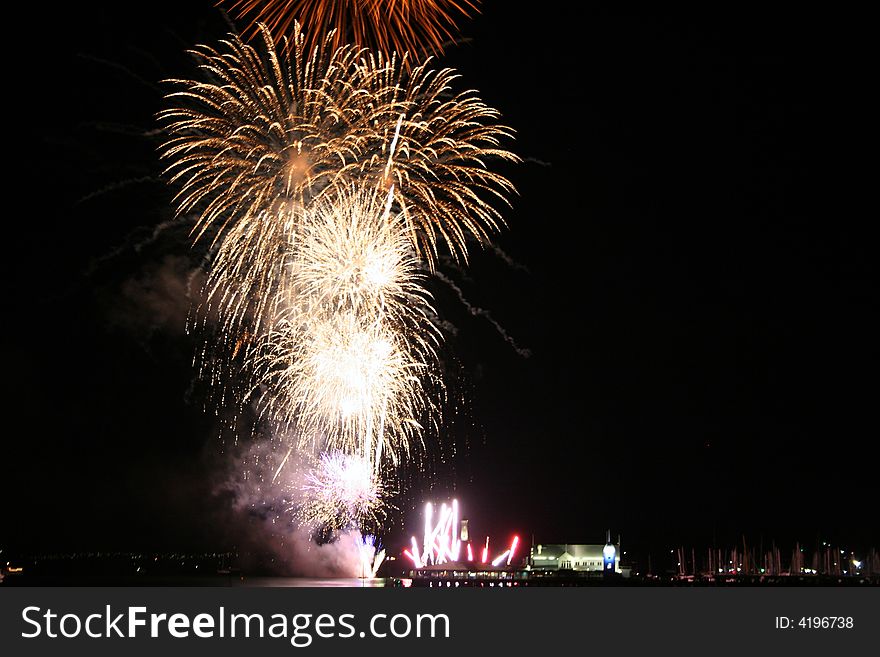 Australia day fireworks over corio bay Geelong