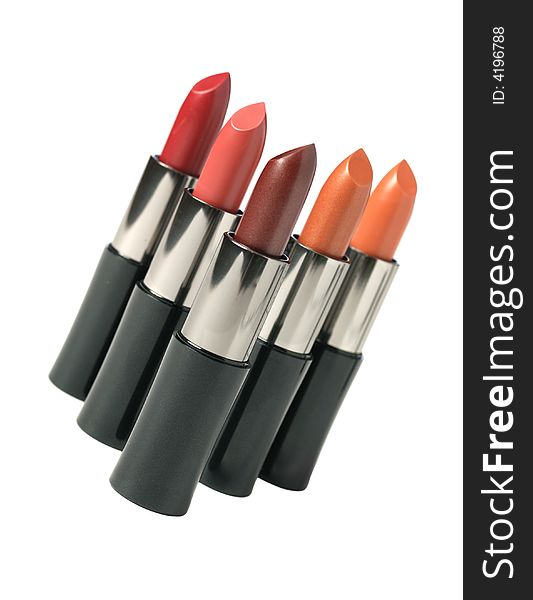 Lipstick of pastel color. It is isolated on a white background