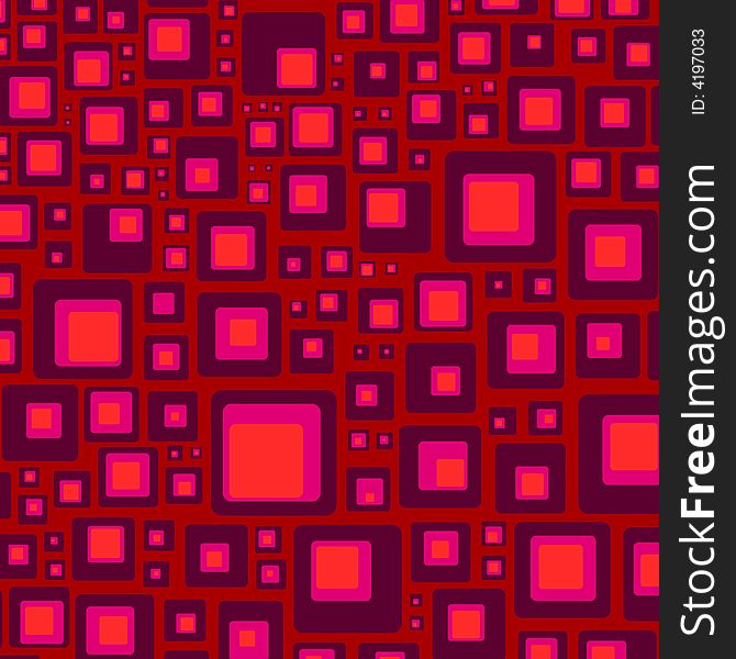 Abstract illustration of squares over a red background. Abstract illustration of squares over a red background