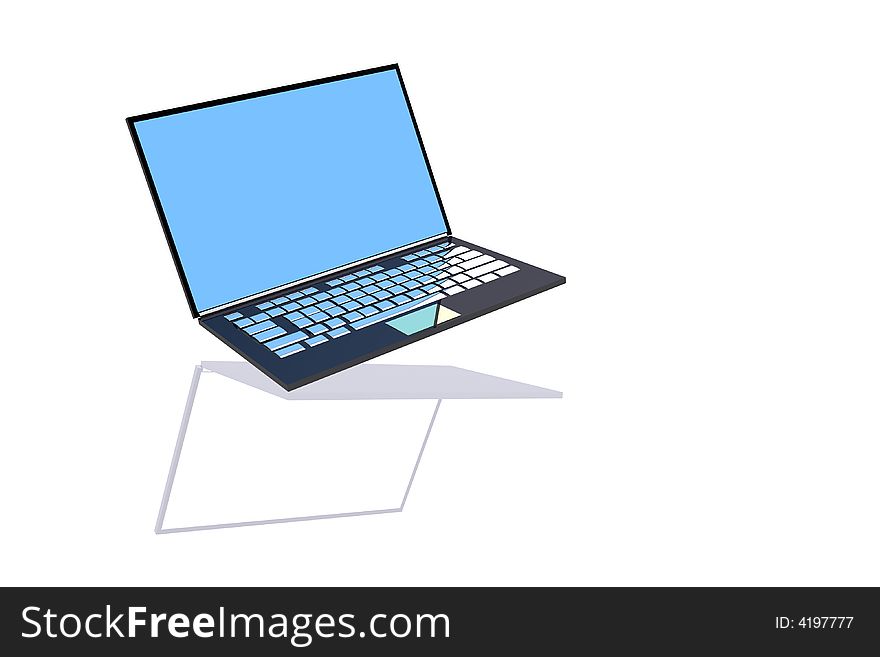 Notebook or Laptop Computer on white surface. Notebook or Laptop Computer on white surface
