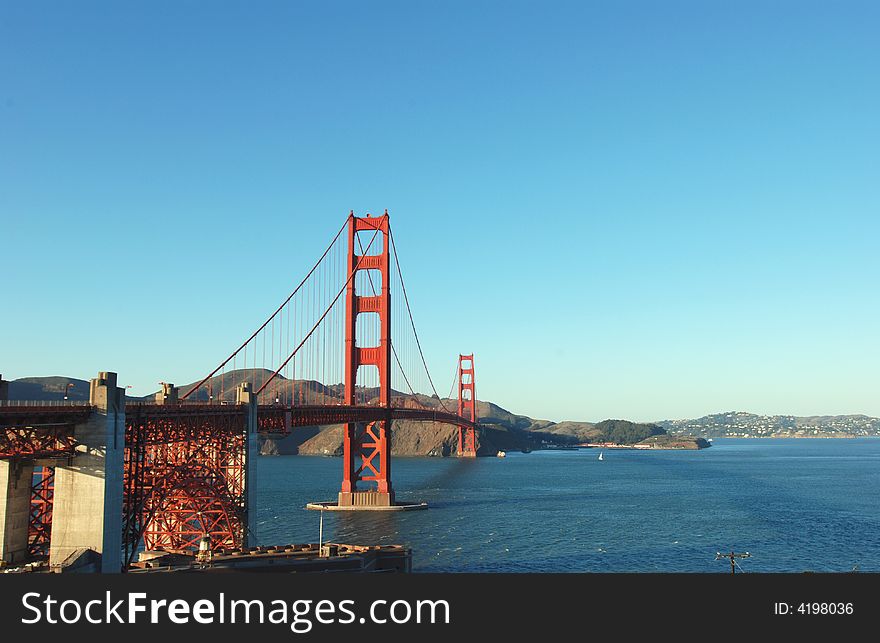 Shot of Golden Gate Bridge, during mid day in San Francisco, USA. Shot of Golden Gate Bridge, during mid day in San Francisco, USA
