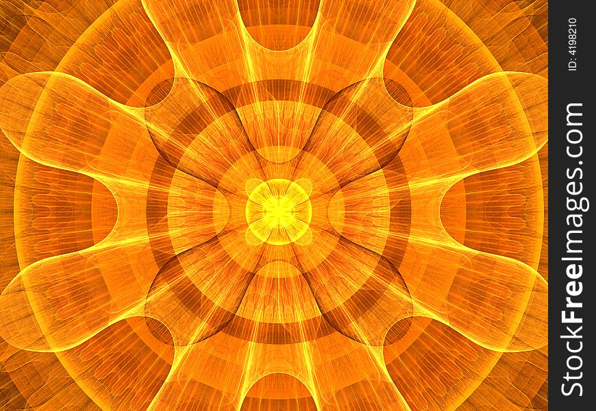 Brilliant and bright fractal sunburst.
