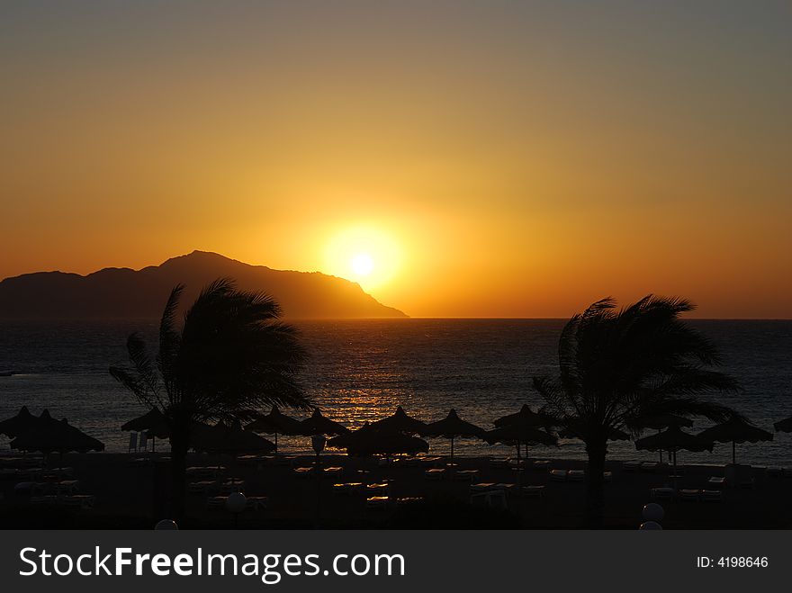 Sunrise from Tiran island in Sharm el Shekh