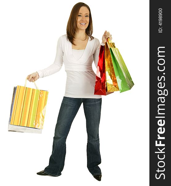 Girl like shopping. carrying lots of shopping bags. Girl like shopping. carrying lots of shopping bags